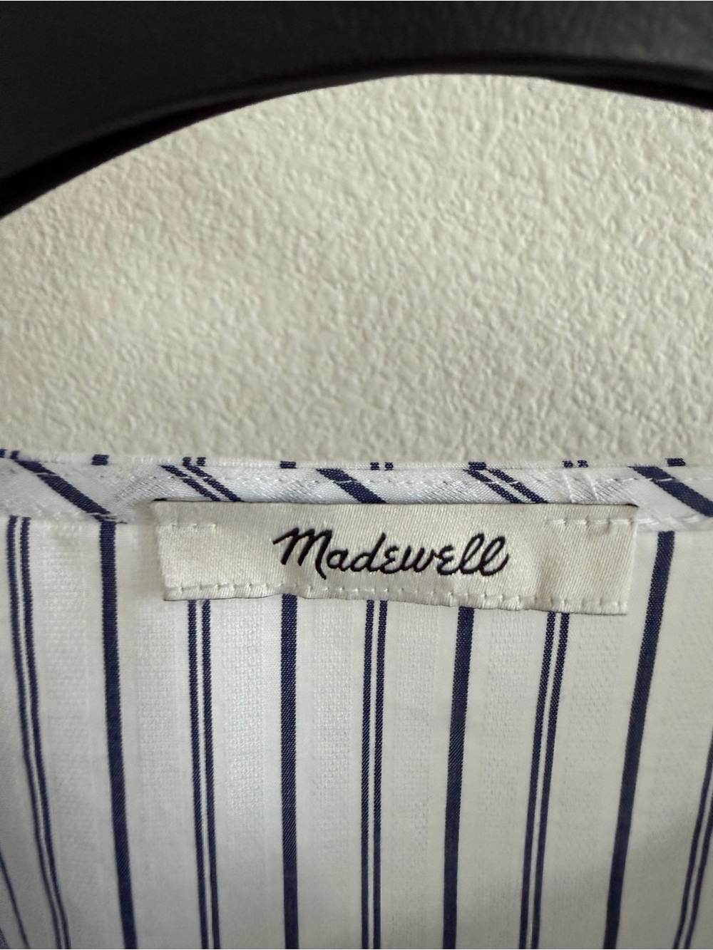 Madewell Striped Puff Sleeve Cotton Blouse Size 6 - Picture 3 of 5